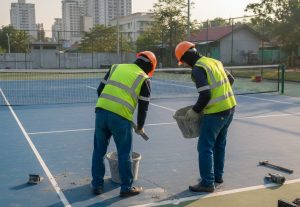 langkah perbaikan lapangan tenis