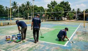 pengecatan lapangan voli outdoor