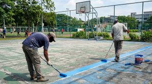 cat ulang lapangan basket